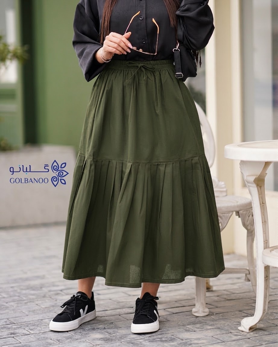 دامن لینن مدل چین خور