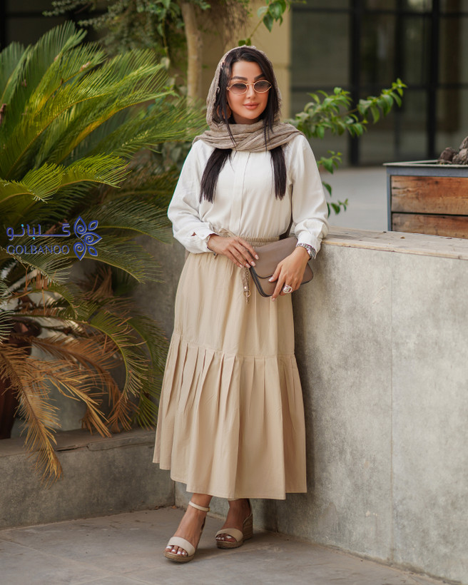 دامن لینن مدل چین خور