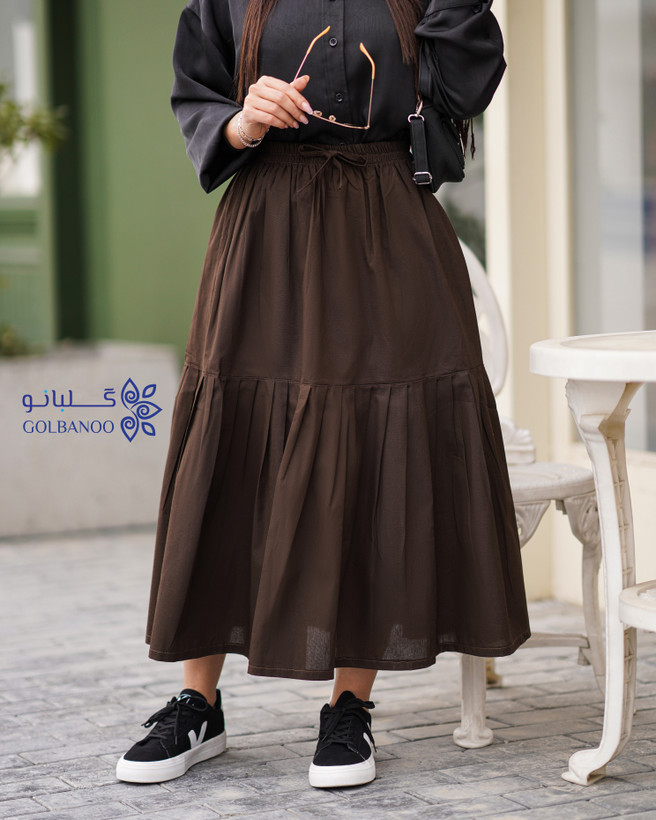 دامن لینن مدل چین خور