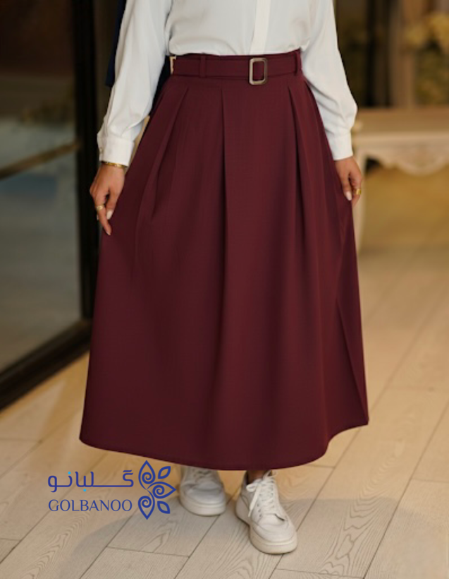 دامن لینن مدل شش پیله