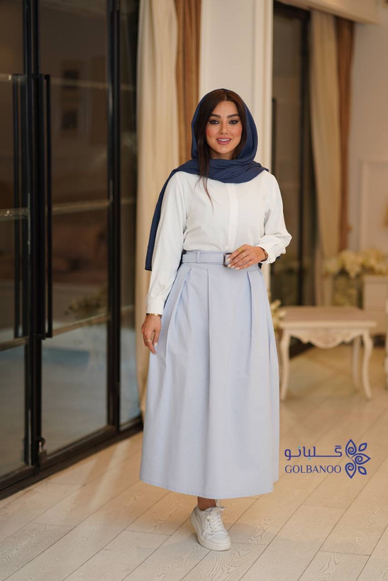 دامن لینن مدل شش پیله