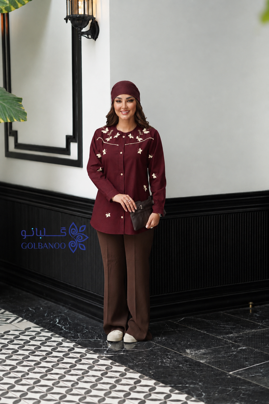 تونیک گلدوزی پروانه